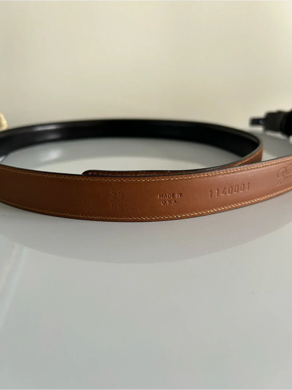 Brooks Brothers Black Belt - Unpunched No Buckle Made in‎ USA 38/95
